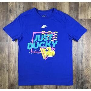 Nike Just Ducky Retro 90s Tee T-shirt Blue Mens Small Short Sleeve Ducks Oregon.